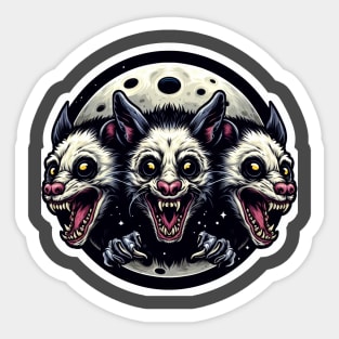 Three Possum Moon Sticker